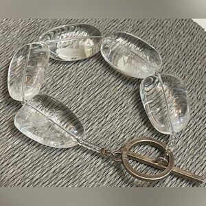 Big Art Deco Crystal beads 925  toggle bracelet